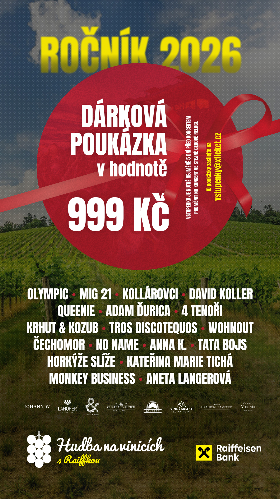 Hudba na vinicích 2026 - Dárková poukázka