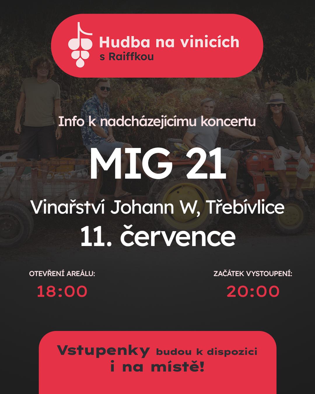Mig 21 - Vinařství JOHANN W Třebívlice - Hudba na vinicích 2026